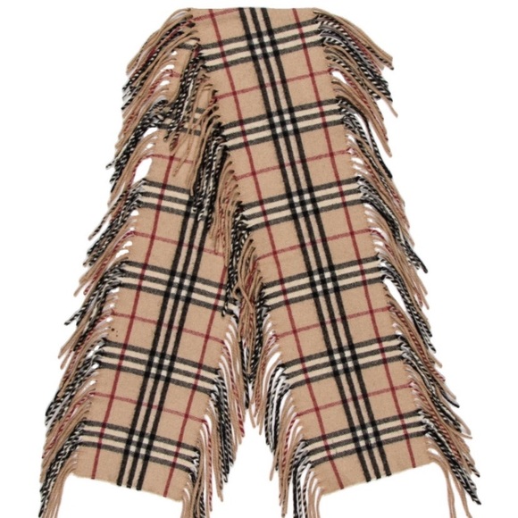 Burberry plaid scarf.  pristine condition red beige and Black - Picture 1 of 5